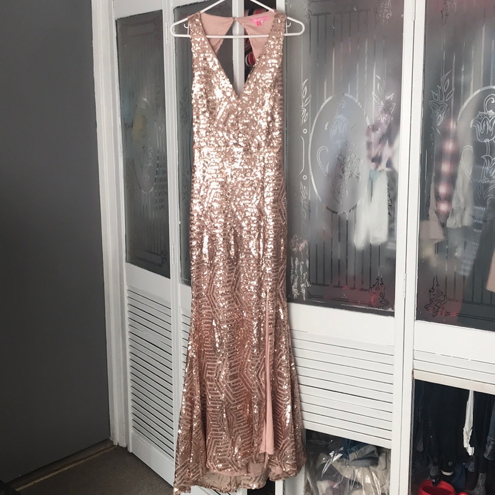 Sequence rose gold dress